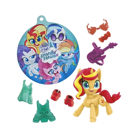 NEW My Little Pony Smashin’ Fashion Sunset Shimmer Set 3" Poseable Figure 9 Pcs - Picture 5 of 7
